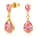 VYRA Waterproof Gold Drop Stud Earrings - tarnish-free hypoallergenic jewellery NZ AU