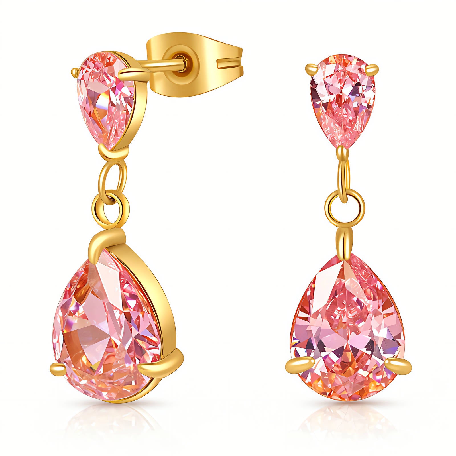 VYRA Waterproof Gold Drop Stud Earrings - tarnish-free hypoallergenic jewellery NZ AU