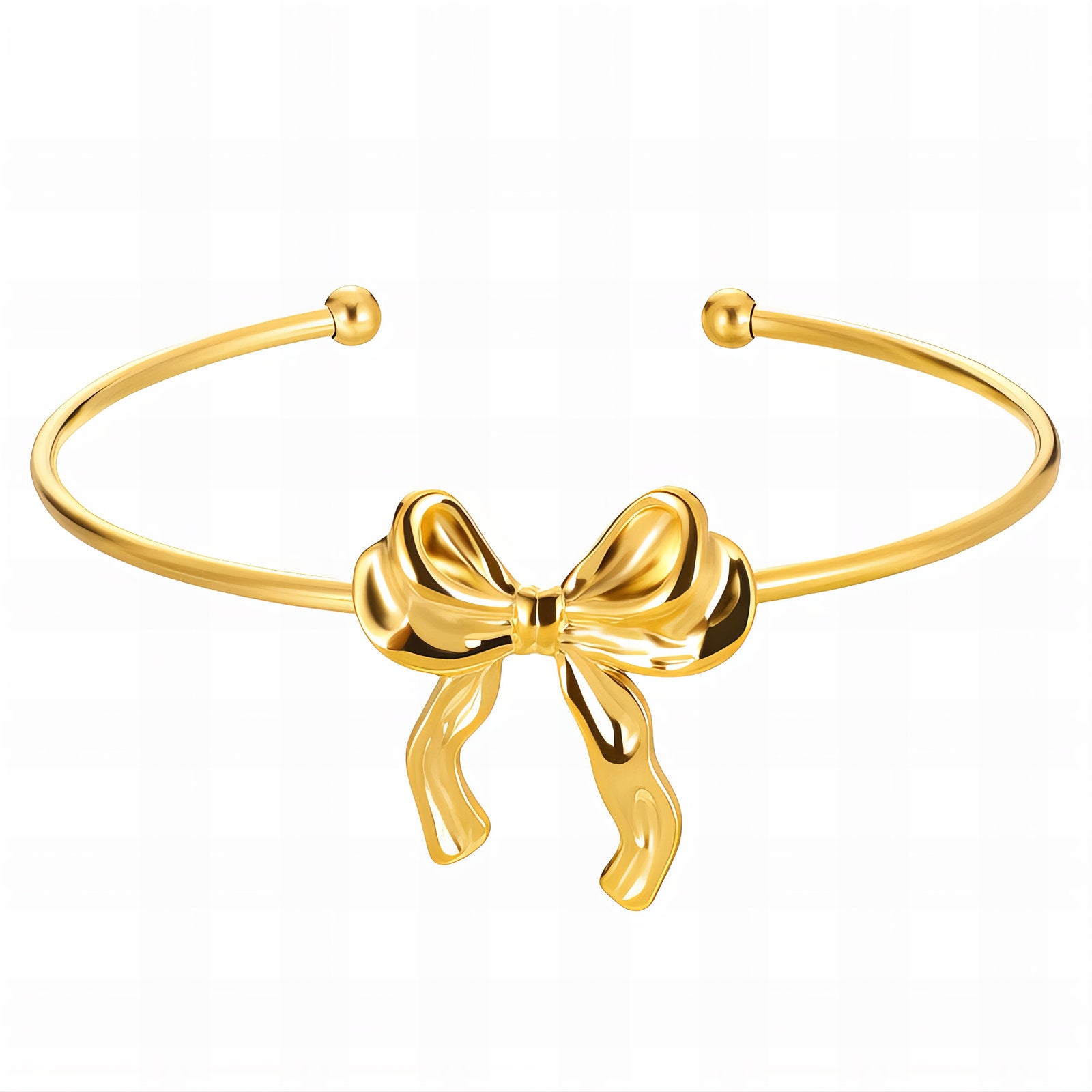 Bow Bracelet, 18K Gold Plated Steel