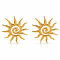Sun Earrings, 18K Gold Plated Steel