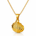 Seashell Necklace, 18K Gold Plated Steel