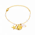 Marina Seashell Charm Waterproof Gold Bracelet for Women
