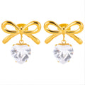 Bows Earrings, 18K Gold Plated Steel