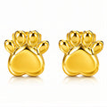 Cat Paws Earrings, 18K Gold Plated Steel