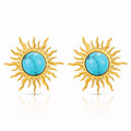 Suns Earrings, 18K Gold Plated Steel