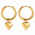 Hearts Earrings, 18K Gold Plated Steel