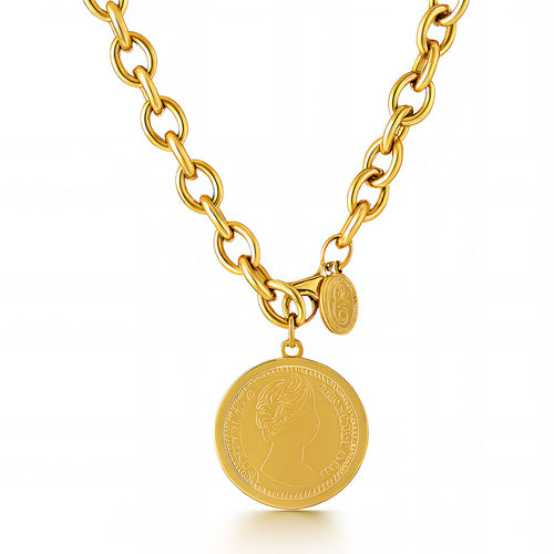 Gold Coin Necklace - waterproof tarnish-free hypoallergenic necklace by VYRA