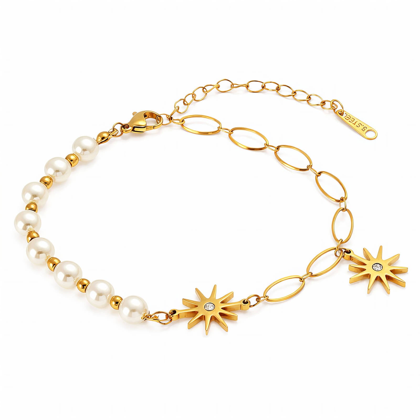 Stars Bracelet, 18K Gold Plated Steel