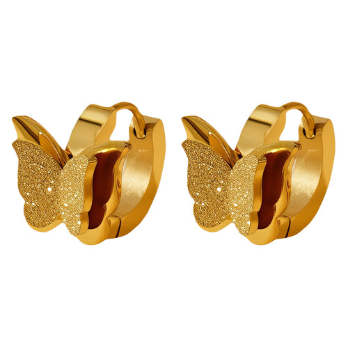 Gold Butterflies Earrings - waterproof tarnish-free hypoallergenic earrings by VYRA
