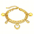 Gold Hearts Bracelet - waterproof tarnish-free hypoallergenic bracelet by VYRA