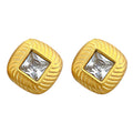 Earrings, 18K Gold Plated Steel