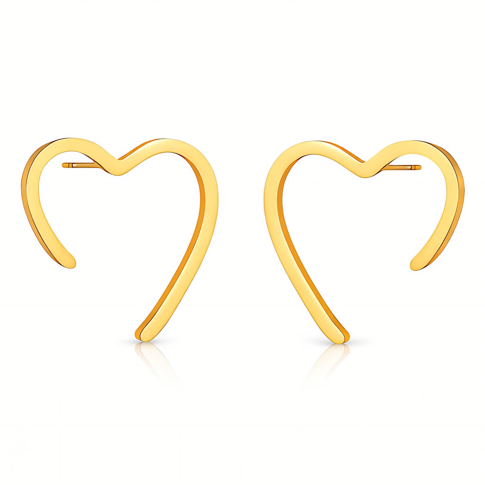 Amora Open Heart Waterproof Gold Earrings for Women