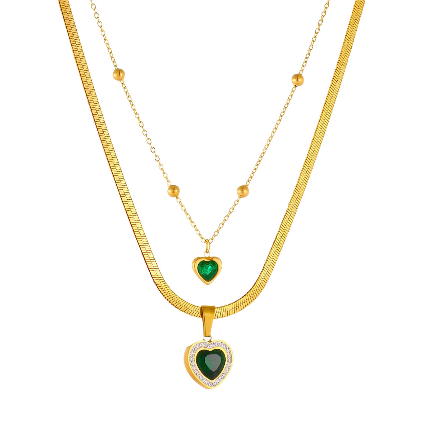 Gold Hearts Necklace - waterproof tarnish-free hypoallergenic necklace by VYRA