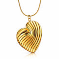 Heart Necklace, 18K Gold Plated Steel