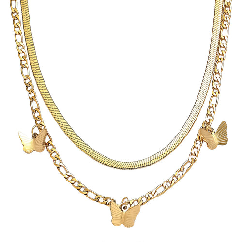 Gold Butterflies Necklace - waterproof tarnish-free hypoallergenic necklace by VYRA