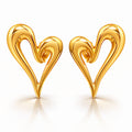 Hearts Earrings, 18K Gold Plated Steel