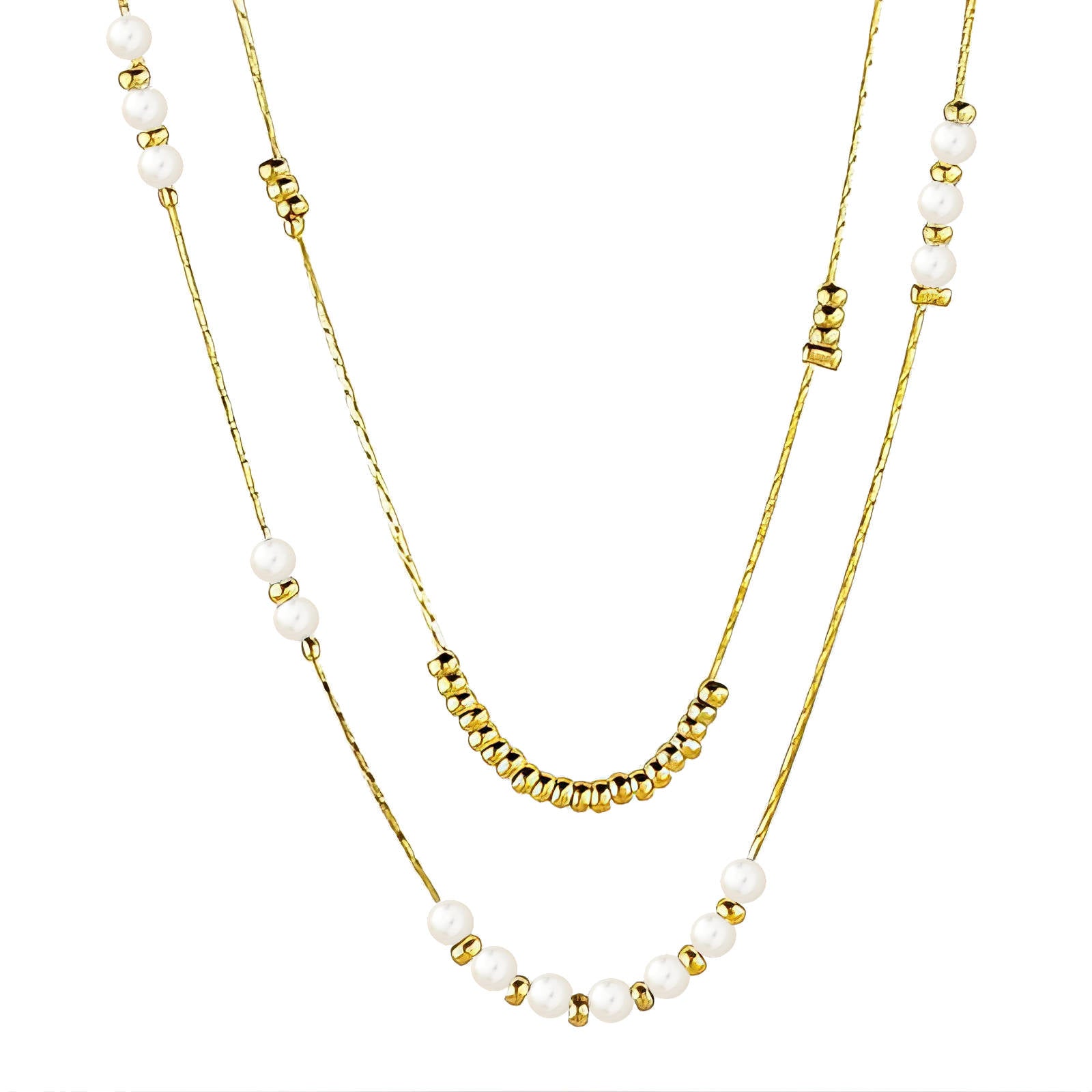 Gold Pearl Necklace (38+ - waterproof tarnish-free hypoallergenic necklace by VYRA