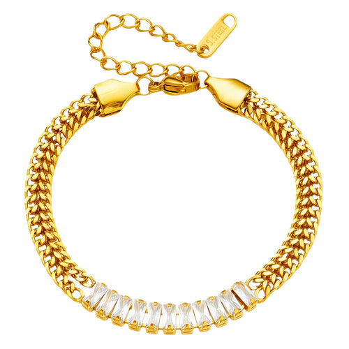 Gold Cubic Zirconia Bracelet - waterproof tarnish-free hypoallergenic bracelet by VYRA
