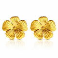 Flowers Earrings, 18K Gold Plated Steel