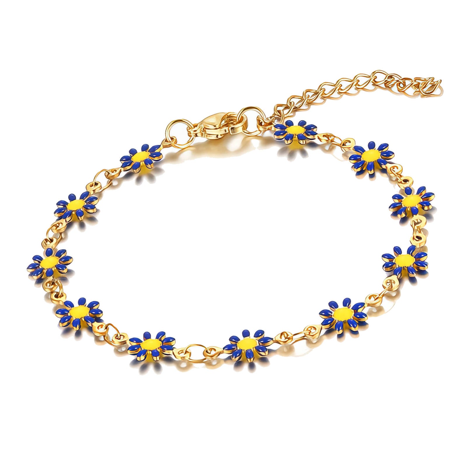 Flower Meadow Bracelet, 18K Gold Plated Steel