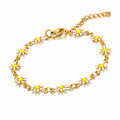 Flower Meadow Bracelet, 18K Gold Plated Steel