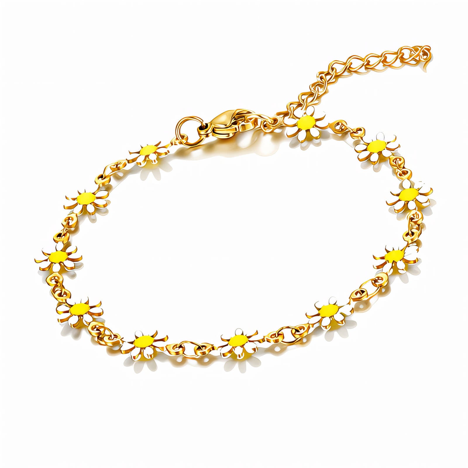 Flower Meadow Bracelet, 18K Gold Plated Steel