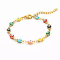Evil Eyes Bracelet, 18K Gold Plated Steel