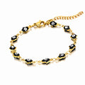 Evil Eyes Bracelet, 18K Gold Plated Steel