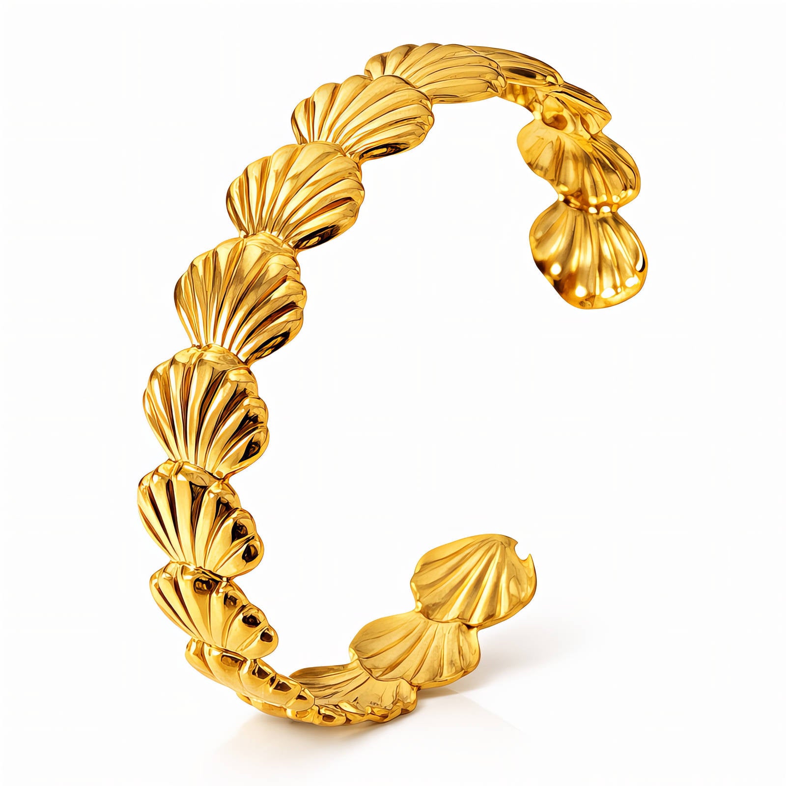 Seashells Bracelet, 18K Gold Plated Steel
