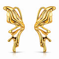 Butterfly Earrings, 18K Gold Plated Steel