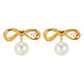 Bows Earrings, 18K Gold Plated Steel