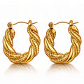 Luxe Twisted Rope Gold Hoop Waterproof Gold Earrings for Women by VYRA Jewellery - waterproof tarnish-resistant gold earrings
