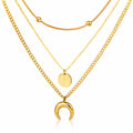 Gold Crescent and Star Necklace - waterproof tarnish-free hypoallergenic necklace by VYRA