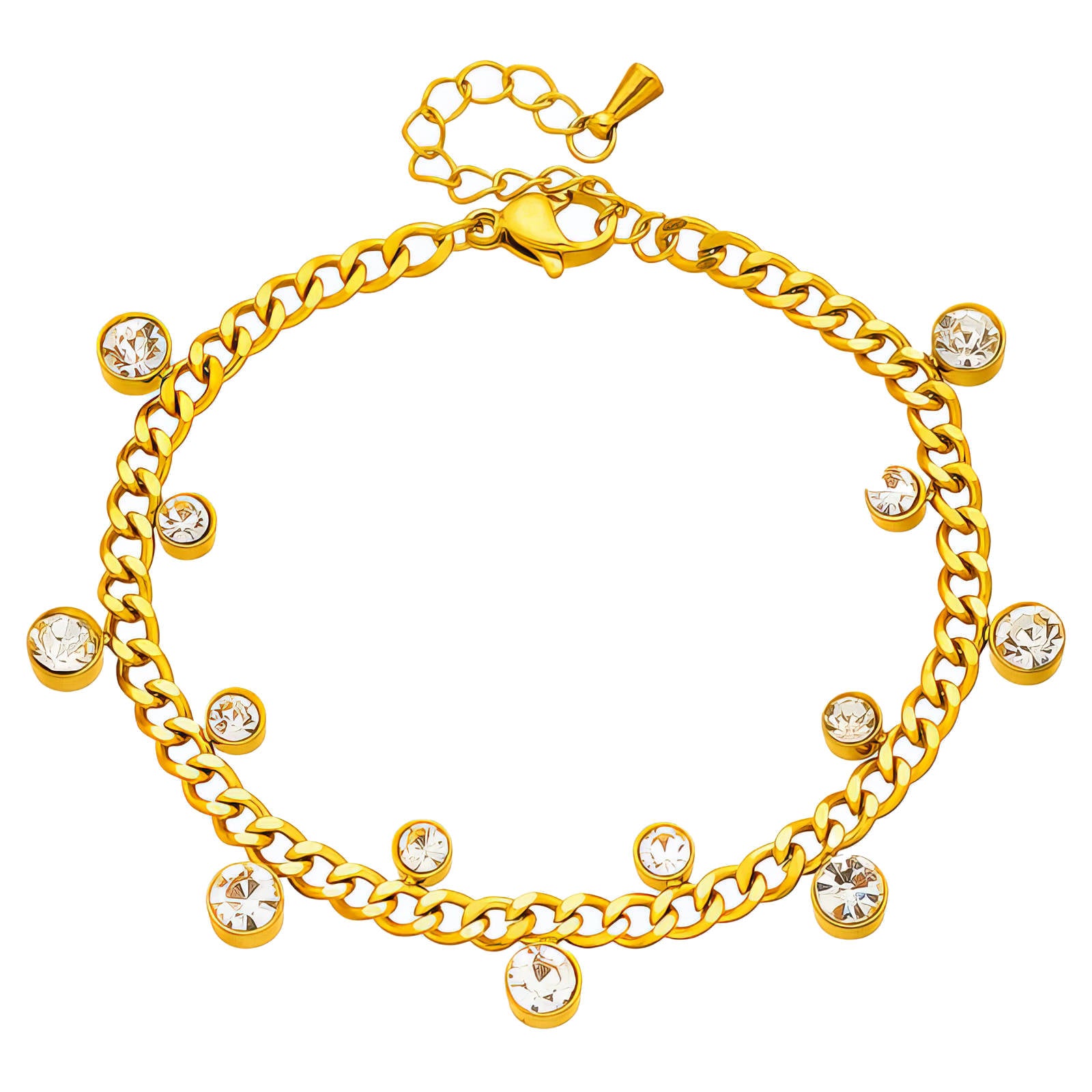 Bracelet, 18K Gold Plated Steel
