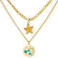 Starfishs Necklace, 18K Gold Plated Steel