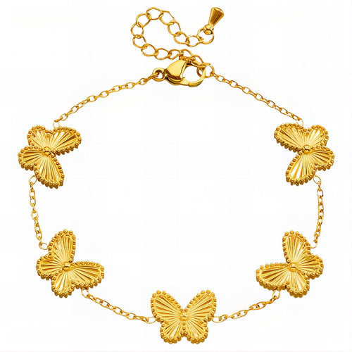 Gold Butterflies Bracelet - waterproof tarnish-free hypoallergenic bracelet by VYRA