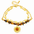 Sun Bracelet, 18K Gold Plated Steel
