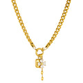 Flower Necklace, 18K Gold Plated Steel