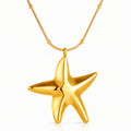 Starfish Necklace, 18K Gold Plated Steel