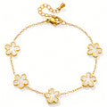 Flower Meadow Bracelet, 18K Gold Plated Steel