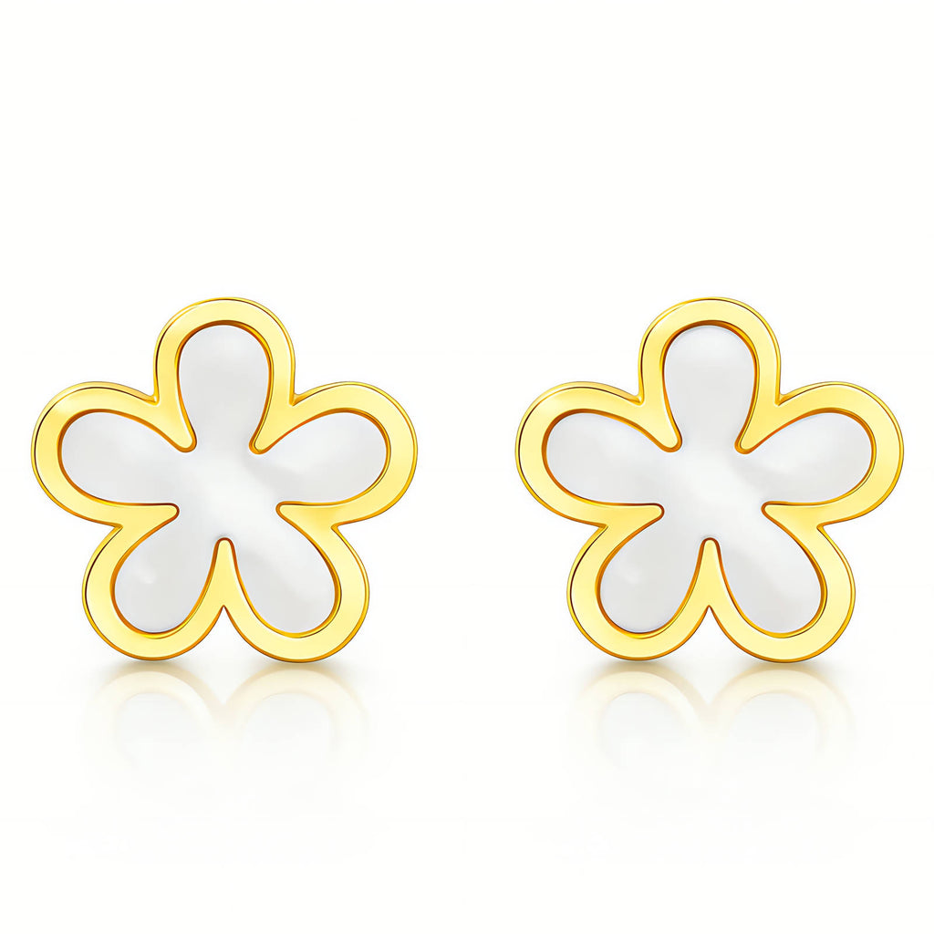 Flower Meadow Earrings, 18K Gold Plated Steel
