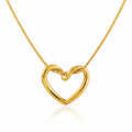 Heart Necklace, 18K Gold Plated Steel