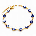 Evil Eye Bracelet, 18K Gold Plated Steel