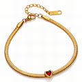 Heart Bracelet, 18K Gold Plated Steel