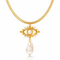 Evil Eye Necklace, 18K Gold Plated Steel
