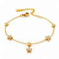 Flowers Bracelet, 18K Gold Plated Steel