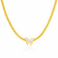 Butterflie Necklace, 18K Gold Plated Steel