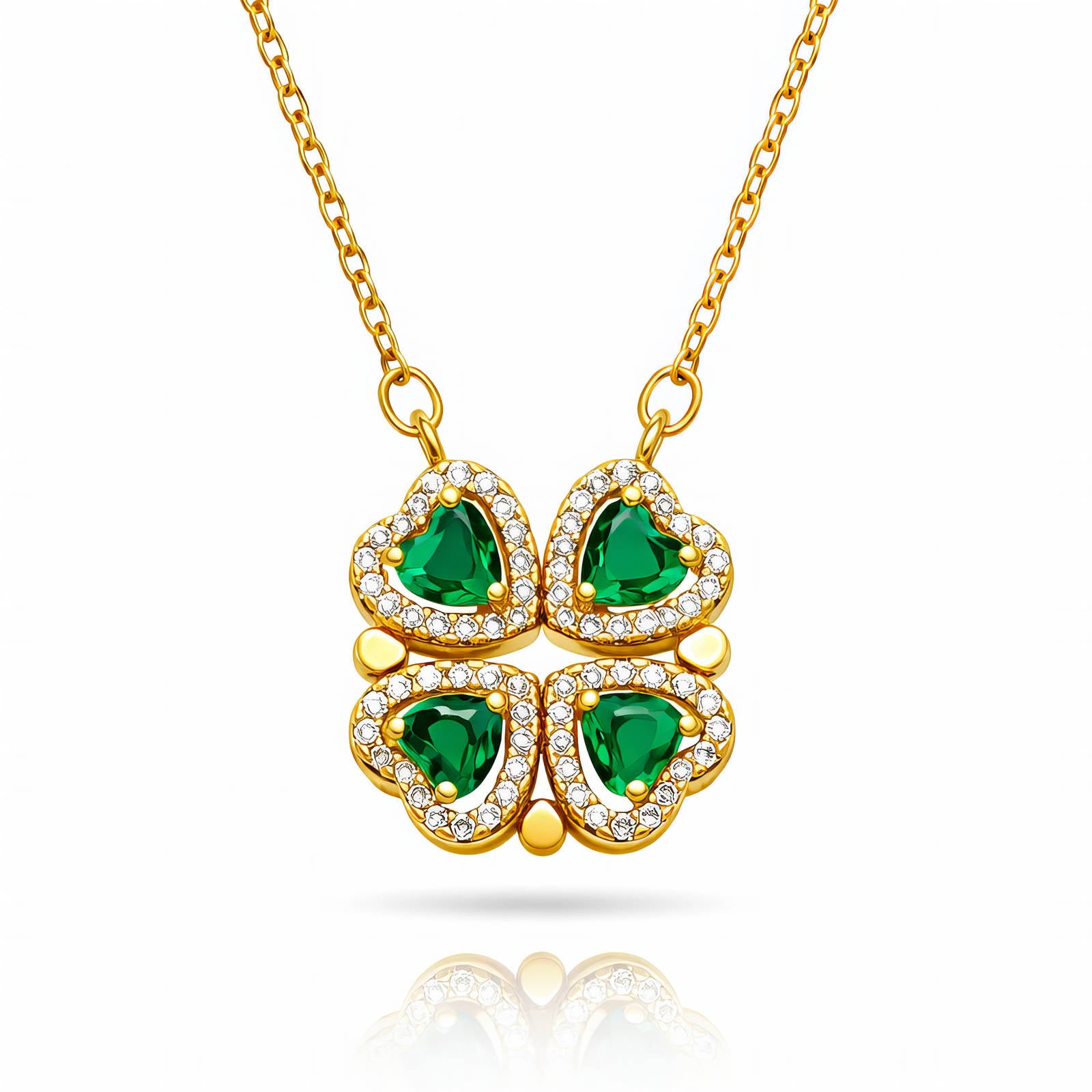 Flower Necklace, 18K Gold Plated Steel