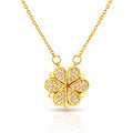 Flower Necklace, 18K Gold Plated Steel