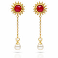 Earrings, 18K Gold Plated Steel